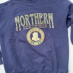 VINTAGE Northern Illinois University Sweatshirt XXL Navy Jansport 90s USA Rare
